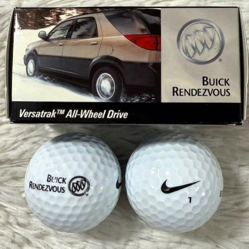 Set of 2 Nike x Buick Rendezvous Versatrak 1 Travelocity Golf Balls